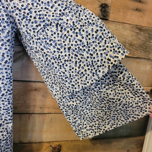 J. Crew Mercantile women's floral ruffled sleeve top size 8 - Picture 5 of 10